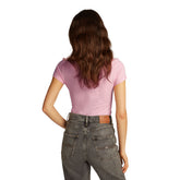 T-Shirt Donna Tommy Jeans Slim Fit Logo Rosa | NonSoloSport