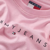 T-Shirt Donna Tommy Jeans Slim Fit Logo Rosa | NonSoloSport