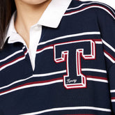 Polo Donna Tommy Jeans Rugby Blu | NonSoloSport