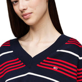Maglione Donna Tommy Jeans Righe Blu Rosso | NonSoloSport