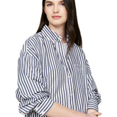 Camicia Donna Tommy Jeans Oversize Bianco Nero | NonSoloSport