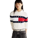 Maglioncino Donna Tommy Jeans Color Block Bianco | NonSoloSport