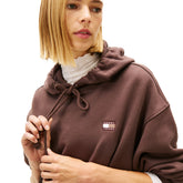 Felpa Donna Tommy Jeans Boxy Badge Marrone | NonSoloSport