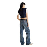 T-Shirt Donna Tommy Jeans Crop Varsity Blu | NonSoloSport