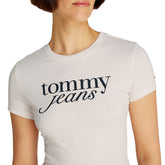 T-Shirt Donna Tommy Jeans Slim Ess Logo Bianco | NonSoloSport