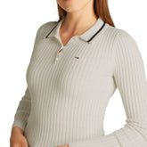 Polo Manica Lunga Donna Tommy Jeans Slim Bianco Antico | NonSoloSport