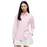Camicia Donna Tommy Jeans Righe Oxford Rosa Bianco | NonSoloSport