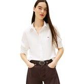 Camicia Donna Tommy Jeans Oxford Bianco | NonSoloSport