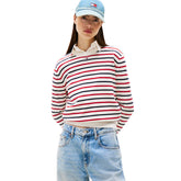 Maglioncino Donna Tommy Jeans Essential Bianco Rosso | NonSoloSport