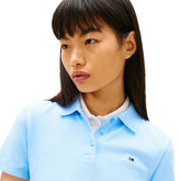 Polo Donna Tommy Jeans Slim Fit Azzurro | NonSoloSport