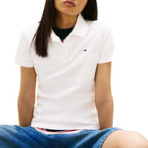 Polo Donna Tommy Jeans Mm Ess Bianco Ecru | NonSoloSport