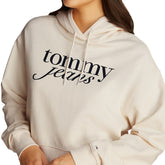 Felpa Donna Tommy Jeans Relax Ess Logo Bianco | NonSoloSport