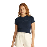 T-Shirt Donna Tommy Jeans Tonal Linear Blu | NonSoloSport