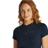 T-Shirt Donna Tommy Jeans Tonal Linear Blu | NonSoloSport