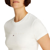 T-Shirt Donna Tommy Jeans Tonal Linear Bianco Ecru | NonSoloSport