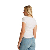 T-Shirt Donna Tommy Jeans V Neck Slim Bianco Ecru | NonSoloSport