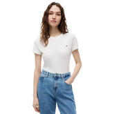 T-Shirt Donna Tommy Jeans Slim Bianco | NonSoloSport