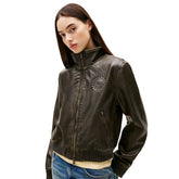 Giacca Bomber Donna Tommy Jeans Logo Retro Marrone | NonSoloSport