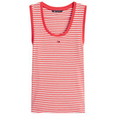 Canotta Donna Tommy Jeans Ribbed Rosso Bianco | NonSoloSport