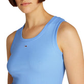 Canotta Donna Tommy Jeans Rib Ess Azzurro | NonSoloSport