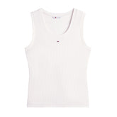 Canotta Donna Tommy Jeans Rib Ess Bianco Ecru | NonSoloSport