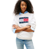 Maglione Donna Tommy Jeans Floral Flag Bianco | NonSoloSport
