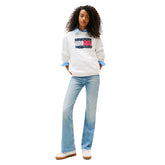 Maglione Donna Tommy Jeans Floral Flag Bianco | NonSoloSport