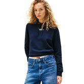 Felpa Donna Tommy Jeans Essential Logo Blu | NonSoloSport