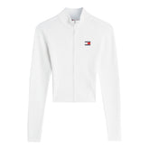 Cardigan Donna Tommy Jeans High Neck Bianco | NonSoloSport