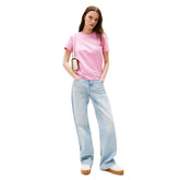 T-Shirt Donna Tommy Jeans Regular Logo Rosa | NonSoloSport