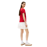 T-Shirt Donna Tommy Jeans Regular Logo Rosso Bianco | NonSoloSport