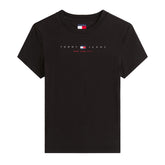 T-Shirt Donna Tommy Jeans Linear Logo Nero | NonSoloSport