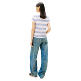 Maglia Donna Tommy Jeans Reg Flag Bianco Lilla | NonSoloSport