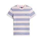 Maglia Donna Tommy Jeans Reg Flag Bianco Lilla | NonSoloSport