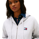 Felpa Donna Tommy Jeans Boxy Badge Grigio | NonSoloSport