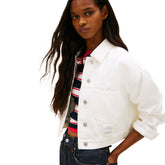 Giacca Donna Tommy Jeans Back Logo Bianco | NonSoloSport