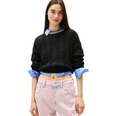 Maglione Donna Tommy Jeans Intrecciata Nero | NonSoloSport