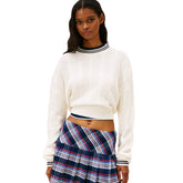 Maglione Donna Tommy Jeans Intrecciato Bianco | NonSoloSport