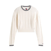Maglione Donna Tommy Jeans Intrecciato Bianco | NonSoloSport