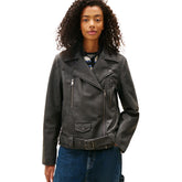 Giacca Donna Tommy Jeans Biker Nero | NonSoloSport
