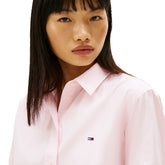Camicia Donna Tommy Jeans Crop Popeline Rosa | NonSoloSport