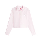 Camicia Donna Tommy Jeans Crop Popeline Rosa | NonSoloSport