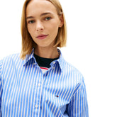 Camicia Donna Tommy Jeans Button Down Azzurro Bianco | NonSoloSport