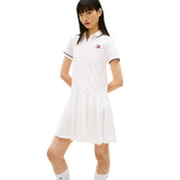 Polo Donna Tommy Jeans Badge Bianco | NonSoloSport