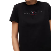 T-Shirt Donna Tommy Jeans Regular Linear Nero | NonSoloSport