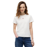 T-Shirt Donna Tommy Jeans Regular Linear Bianco | NonSoloSport