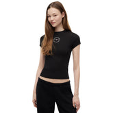 T-Shirt Donna Tommy Jeans Essential Logo Nero | NonSoloSport