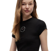 T-Shirt Donna Tommy Jeans Essential Logo Nero | NonSoloSport