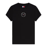 T-Shirt Donna Tommy Jeans Essential Logo Nero | NonSoloSport