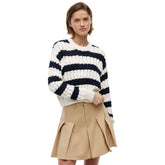 Pullover Donna Tommy Jeans Intrecciato Bianco Blu | NonSoloSport